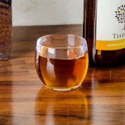 GET Enterprises GET SW-1460-CL 8 Oz. Customizable SAN Plastic Stemless Wine Glass - 24/Case