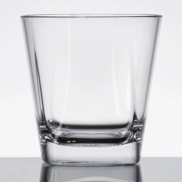 GET Enterprises GET SW-1470-CL Cubed 9 Oz. SAN Plastic Rocks / Old Fashioned Glass - 24/Case 2 GET Enterprises GET SW-1470-CL Cubed 9 Oz. SAN Plastic Rocks / Old Fashioned Glass - 24/Case - Image 2