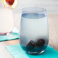 Stolzle S3527912E Elements 16.5 Oz. Smoky Blue Stemless Wine Glass / Tumbler - 24/Case