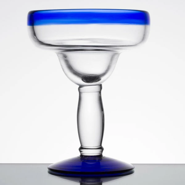 Libbey 92308 Aruba 12 Oz. Margarita Glass With Cobalt Blue Rim And Base - 12/Case 2 Libbey 92308 Aruba 12 Oz. Margarita Glass With Cobalt Blue Rim And Base - 12/Case - Image 2