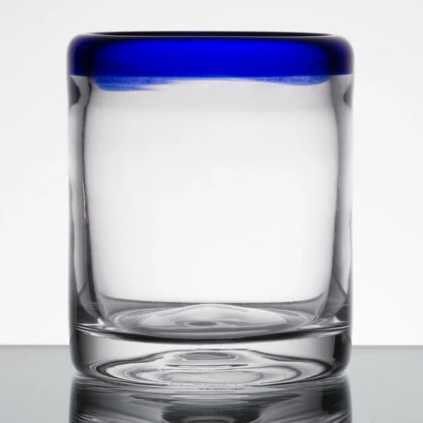 Libbey 92313 Aruba 10 Oz. Customizable Rocks / Old Fashioned Glass With Cobalt Blue Rim - 12/Case 2 Libbey 92313 Aruba 10 Oz. Customizable Rocks / Old Fashioned Glass With Cobalt Blue Rim - 12/Case - Image 2