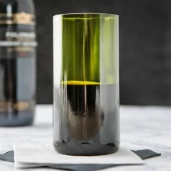 Libbey 97284 16 Oz. Customizable Green Repurposed Wine Bottle Tumbler - 12/Case