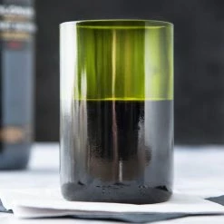 Libbey 97287 12 Oz. Customizable Green Repurposed Wine Bottle Tumbler - 12/Case