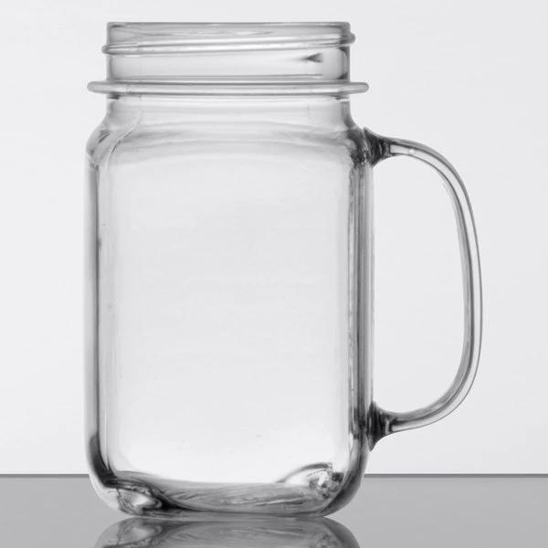 GET Enterprises GET MAS-3-CL Cheers 16 Oz. Customizable Plastic Mason Jar / Drinking Jar With Handle - 24/Case 2 GET Enterprises GET MAS-3-CL Cheers 16 Oz. Customizable Plastic Mason Jar / Drinking Jar With Handle - 24/Case - Image 2