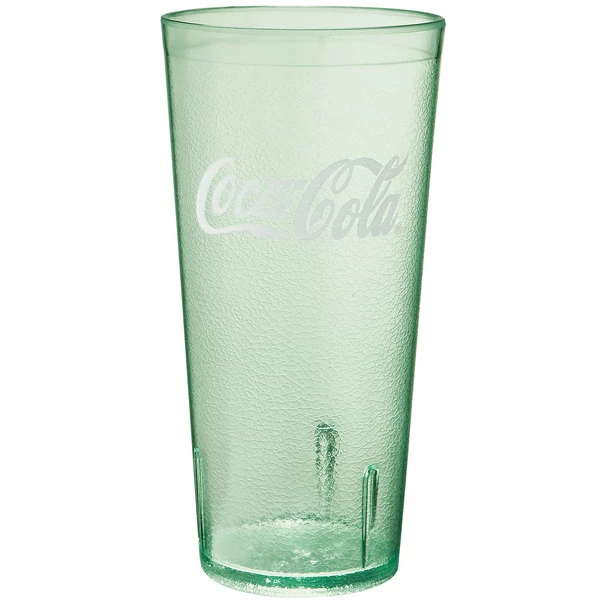 GET Enterprises GET 6624-JC 24 Oz. Jade Coca-Cola® SAN Plastic Pebbled Tumbler - 72/Case 1 GET Enterprises GET 6624-JC 24 Oz. Jade Coca-Cola® SAN Plastic Pebbled Tumbler - 72/Case