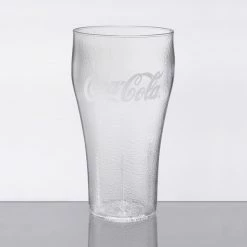 GET Enterprises GET 7720-CC Bell 20 Oz. Clear Coca-Cola® SAN Plastic Pebbled Soda Glass - 72/Case