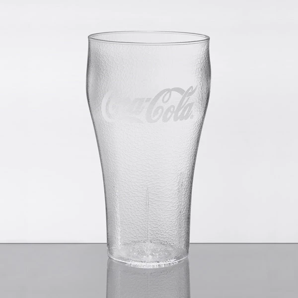 GET Enterprises GET 7720-CC Bell 20 Oz. Clear Coca-Cola® SAN Plastic Pebbled Soda Glass - 72/Case 1 GET Enterprises GET 7720-CC Bell 20 Oz. Clear Coca-Cola® SAN Plastic Pebbled Soda Glass - 72/Case