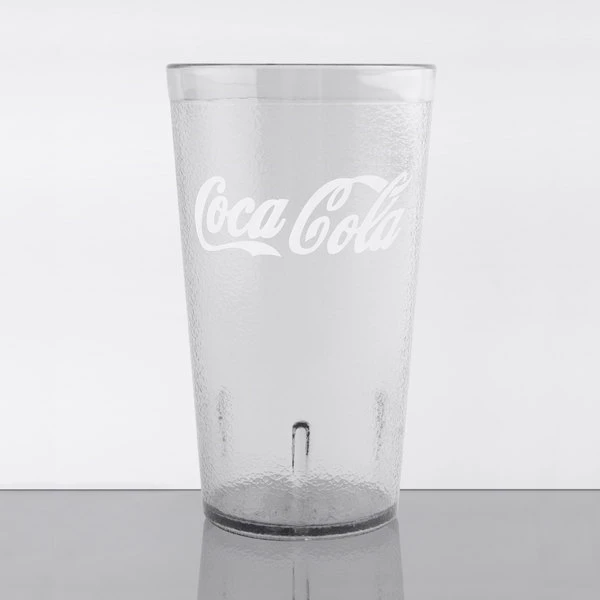 GET Enterprises GET 6612-CC 12 Oz. Clear Coca-Cola® SAN Plastic Pebbled Tumbler - 72/Case 1 GET Enterprises GET 6612-CC 12 Oz. Clear Coca-Cola® SAN Plastic Pebbled Tumbler - 72/Case