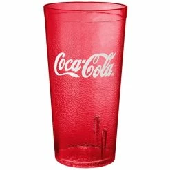 GET Enterprises GET 6620-RC 20 Oz. Red Coca-Cola® SAN Plastic Pebbled Tumbler - 72/Case