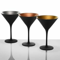 Stolzle 1400025T/2493 Glisten 8.5 Oz. Matte Black/Silver Martini Glass - 6/Case -Vidivi shop 1785521