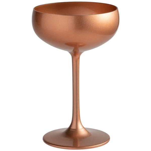 Stolzle 2730008T/2585 Glisten 8 Oz. Copper Coupe Glass - 6/Case 2 Stolzle 2730008T/2585 Glisten 8 Oz. Copper Coupe Glass - 6/Case - Image 2