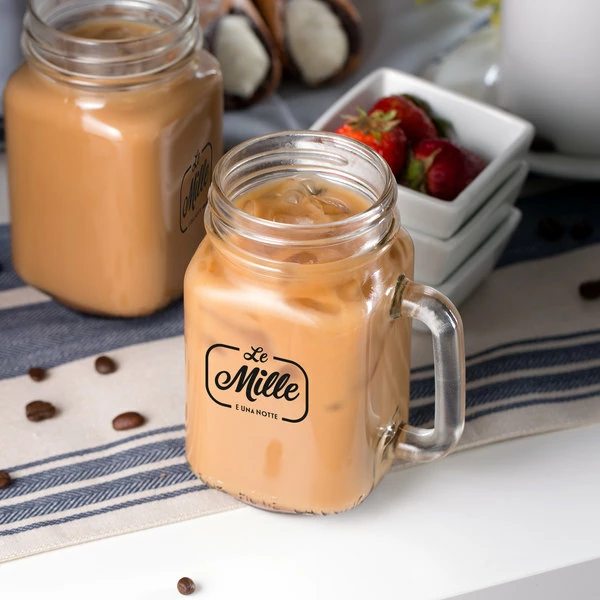 Acopa Rustic Charm 16 Oz. Drinking Jar / Mason Jar With Handle - 12/Case 5 Acopa Rustic Charm 16 Oz. Drinking Jar / Mason Jar With Handle - 12/Case - Image 5