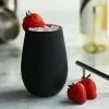 Stolzle 3520012T/2461 Glisten 16.5 Oz. Matte Black/Red Stemless Wine Glass / Tumbler - 6/Case