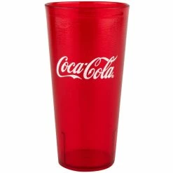 GET Enterprises GET 6624-RC 24 Oz. Red Coca-Cola® SAN Plastic Pebbled Tumbler - 72/Case