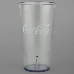 GET Enterprises GET 6632-CC 32 Oz. Clear Coca-Cola® SAN Plastic Tall Pebbled Tumbler - 72/Case