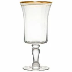 10 Strawberry Street Kate 14 Oz. Gold Rimmed Water Goblet - 4/Pack