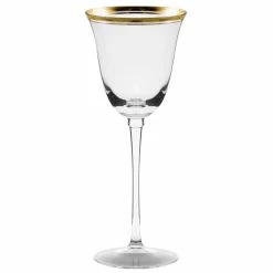 10 Strawberry Street Windsor 6 Oz. Gold Band White Wine Glass - 4/Pack