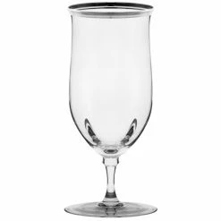 10 Strawberry Street Windsor 16 Oz. Silver Band Water Goblet - 4/Pack