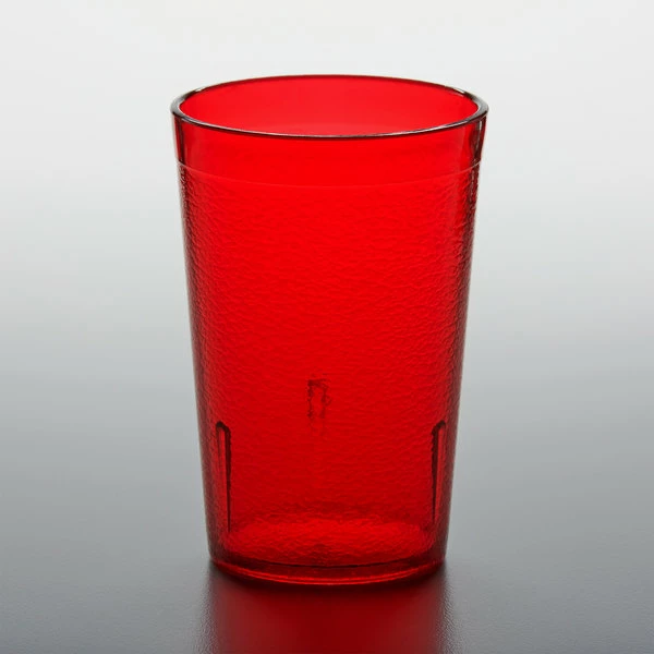 GET Enterprises GET 6608-1-R 8 Oz. Red Customizable SAN Plastic Pebbled Tumbler - 72/Case 2 GET Enterprises GET 6608-1-R 8 Oz. Red Customizable SAN Plastic Pebbled Tumbler - 72/Case - Image 2