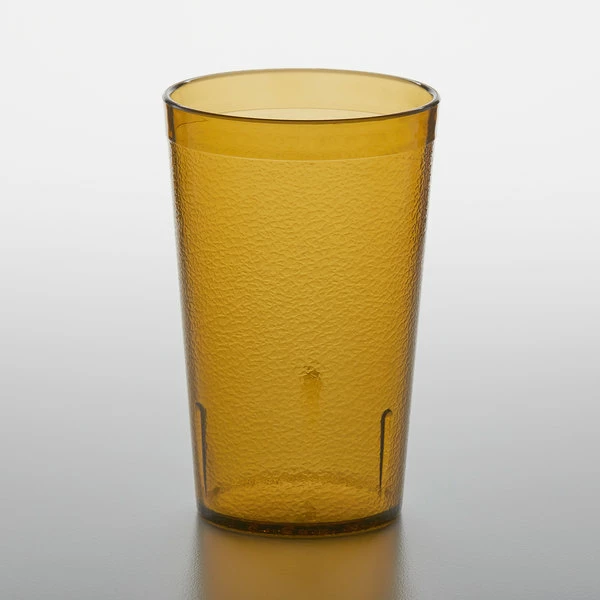 GET Enterprises GET 6695-1-A 9.5 Oz. Amber Customizable SAN Plastic Pebbled Tumbler - 72/Case 2 GET Enterprises GET 6695-1-A 9.5 Oz. Amber Customizable SAN Plastic Pebbled Tumbler - 72/Case - Image 2