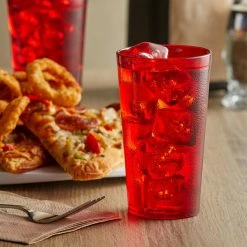 GET Enterprises GET 6612-1-R 12 Oz. Red Customizable SAN Plastic Pebbled Tumbler - 72/Case