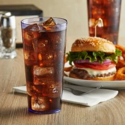 GET Enterprises GET 6624-1-BL 24 Oz. Blue Customizable SAN Plastic Pebbled Tumbler - 72/Case