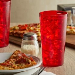 GET Enterprises GET 6632-1-R 32 Oz. Red Customizable SAN Plastic Tall Pebbled Tumbler - 48/Case