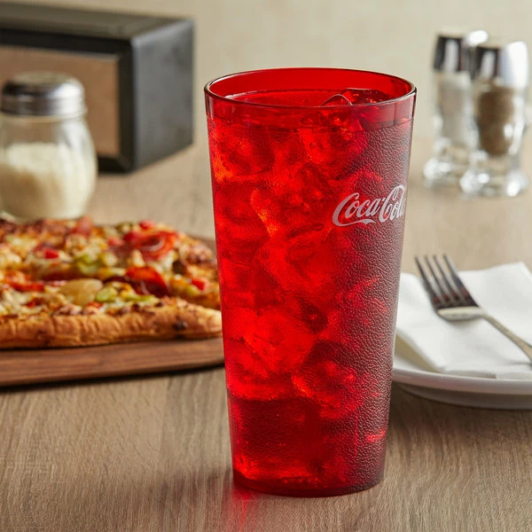Carlisle 5232-63550I Stackable 32 Oz. Ruby Coca-Cola® SAN Plastic Tall Tumbler - 72/Case 1 Carlisle 5232-63550I Stackable 32 Oz. Ruby Coca-Cola® SAN Plastic Tall Tumbler - 72/Case