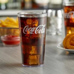 GET Enterprises GET 6616-CC 16 Oz. Clear Coca-Cola® SAN Plastic Pebbled Tumbler - 24/Pack