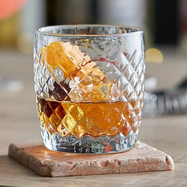 Anchor Hocking 13398FS Cross-Hatch 10 Oz. Rocks / Old Fashioned Glass - 12/Case 1 Anchor Hocking 13398FS Cross-Hatch 10 Oz. Rocks / Old Fashioned Glass - 12/Case
