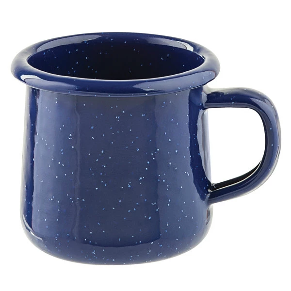 Tablecraft 10154 Enamelware 6 Oz. Blue Rolled Rim Mug With Speckles 1 Tablecraft 10154 Enamelware 6 Oz. Blue Rolled Rim Mug With Speckles