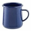 Tablecraft 10155 Enamelware 12 Oz. Blue Rolled Rim Mug With Speckles