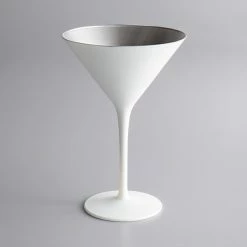 Stolzle 1400025T/2487 Glisten 8.5 Oz. Matte White/Silver Martini Glass - 6/Case