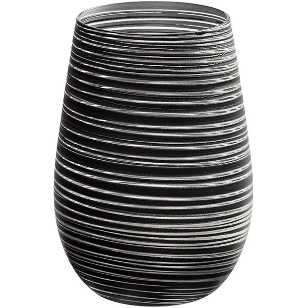 Stolzle S3525312T Twister 16.5 Oz. Black/Silver Stemless Wine Glass / Tumbler - 24/Case 1 Stolzle S3525312T Twister 16.5 Oz. Black/Silver Stemless Wine Glass / Tumbler - 24/Case