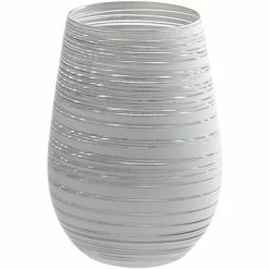 Stolzle S3525712T Twister 16.5 Oz. White/Silver Stemless Wine Glass / Tumbler - 24/Case
