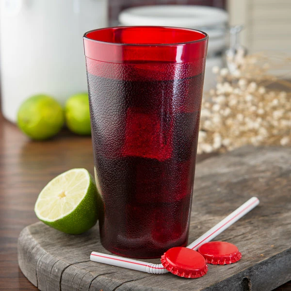 Carlisle 521610 Stackable 16 Oz. Ruby SAN Plastic Tumbler - 6/Pack 1 Carlisle 521610 Stackable 16 Oz. Ruby SAN Plastic Tumbler - 6/Pack
