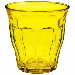 Duralex 1027SR06SA Picardie 8.75 Oz. Yellow Stackable Glass Tumbler - 48/Case