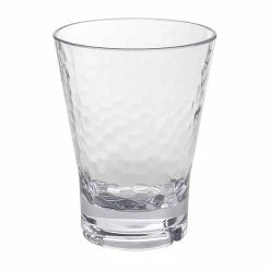 Front Of The House ADO004CLT23 Drinkwise 14 Oz. Hammered Tritan Plastic Double Rocks / Old Fashioned Glass - 12/Pack