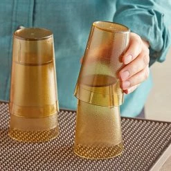 Choice 8 Oz. Amber SAN Plastic Pebbled Tumbler - 12/Pack -Vidivi shop 2162847