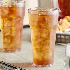 Choice 16 Oz. Clear SAN Plastic Paneled Tumbler - 12/Pack
