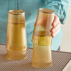 Choice 9 Oz. Amber SAN Plastic Pebbled Tumbler - 12/Pack -Vidivi shop 2163165