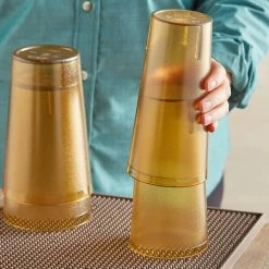 Choice 24 Oz. Amber SAN Plastic Pebbled Tumbler - 12/Pack -Vidivi shop 2163710