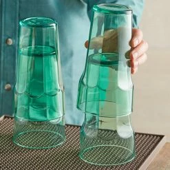 Choice 22 Oz. Green SAN Plastic Paneled Tumbler - 12/Pack -Vidivi shop 2163871