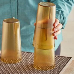 Choice 20 Oz. Amber SAN Plastic Pebbled Tumbler - 12/Pack -Vidivi shop 2163877