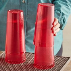 Choice 20 Oz. Red SAN Plastic Pebbled Tumbler - 12/Pack -Vidivi shop 2163881
