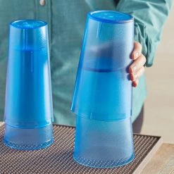 Choice 32 Oz. Blue SAN Plastic Pebbled Tumbler - 12/Pack -Vidivi shop 2164078