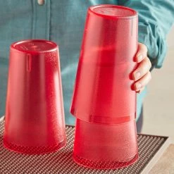 Choice 32 Oz. Red SAN Plastic Pebbled Tumbler - 12/Pack -Vidivi shop 2164082