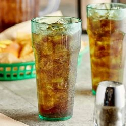 Choice 14 Oz. Green SAN Plastic Paneled Tumbler - 12/Pack