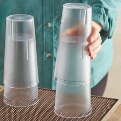Choice 24 Oz. Clear SAN Plastic Pebbled Tumbler - 12/Pack -Vidivi shop 2166225