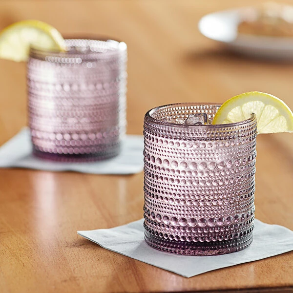 Fortessa Tableware Solutions Fortessa Jupiter 10 Oz. Purple Rocks / Double Old Fashioned Glass - 24/Case 1 Fortessa Tableware Solutions Fortessa Jupiter 10 Oz. Purple Rocks / Double Old Fashioned Glass - 24/Case